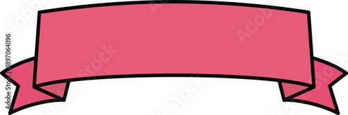 Pink decorative ribbon banner for text