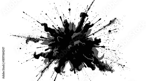 A black and white depiction of an ancient traditional Chinese gate with intricate architectural details,