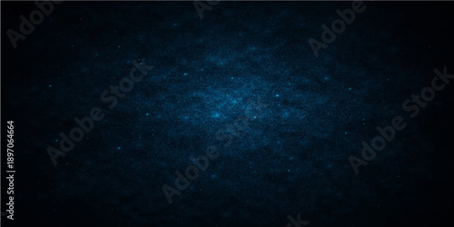 A dark blue abstract background features a celestial night sky texture with motion clouds, glowing stars, and a light galaxy pattern blending into a deep space illustration