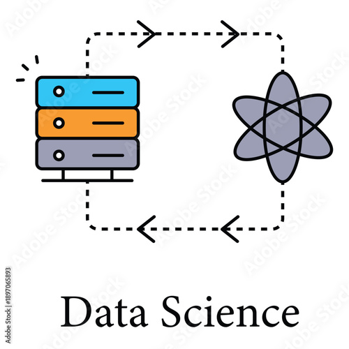 Data Science Icon Symbolizing Intelligent Analytics Machine Learning Systems Platforms