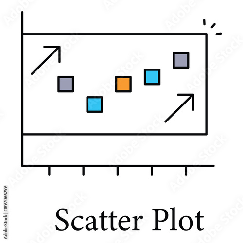 Scatter Plot Icon Illustrating Data Patterns And Statistical Relationships