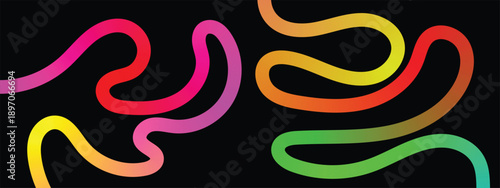 colorful gradient curved lines. Vector Rainbow Gradient Ribbons. Wave Shape Flow Lines on White Background.