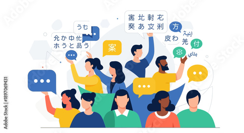 Celebrating International Mother Language Day with global community in a modern clean vector illustration