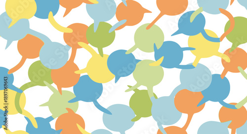 Celebrating International Mother Language Day with Multilingual Speech Bubbles in Modern Flat Vector Illustration