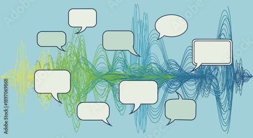 International Mother Language Day concept with multilingual speech bubbles in flat vector illustration