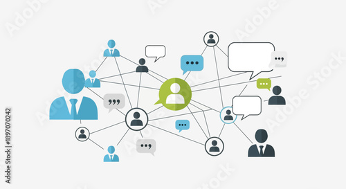 International Mother Language Day concept with people connected through dialogue and speech bubbles in a modern flat vector illustration promoting cultural diversity and inclusion