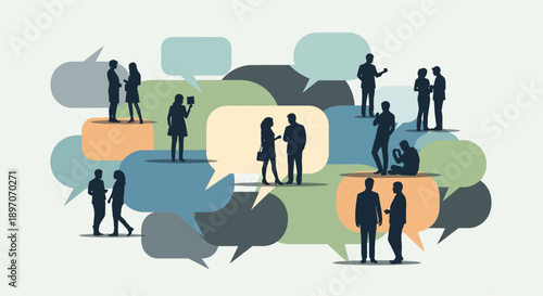 International Mother Language Day concept with diverse people in dialogue, promoting cultural diversity and inclusion through communication and multilingual awareness