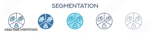 Segmentation Line Icons For Marketing And Business Analysis 