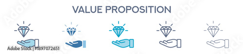Value Proposition Line Icons For Business Strategy And Marketing 