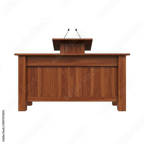 Wallpaper Mural Wooden pulpit with microphones and desk isolated on transparent background Torontodigital.ca