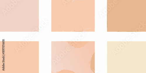 A collection of six skin tone color swatches displayed in a grid pattern