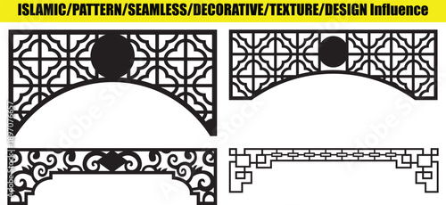 Abstract black floral corner design on a white background