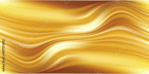 Abstract golden silk fabric background with flowing waves luxurious texture for luxury branding and elegant design EPS Vector