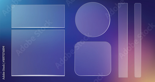 Modern UI UX box elements layout with soft gradients vector illustration