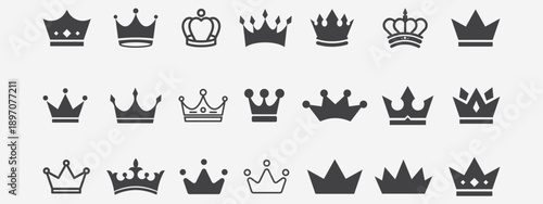 Crown set, Black crown symbol collection