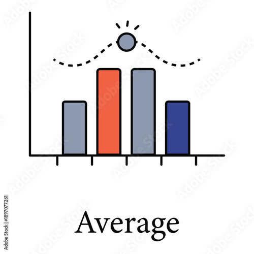 Average Icon For Statistical Data Mean And Performance Analysis