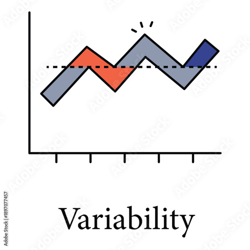Variability Icon Symbolizing Statistical Variation And Analytical Data Insights