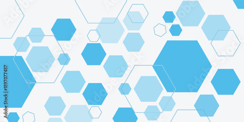 Abstract blue hexagon banner background. Eps10 vector