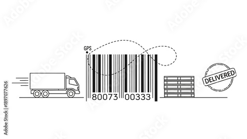 Global delivery service with GPS tracking and successful parcel delivery.