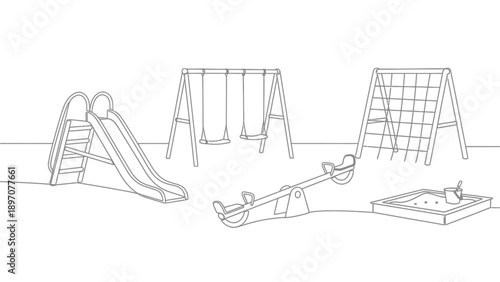Playground equipment illustration for outdoor fun and childhood games.