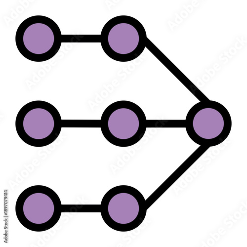 Point of congestion limiting workflow efficiency in a process chain (Glyph Color Lineal Style)