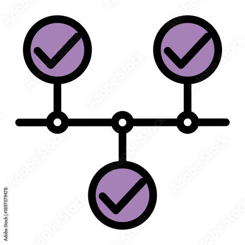 Linear graphical representation of events or milestones in chronological order (Glyph Color Lineal Style)