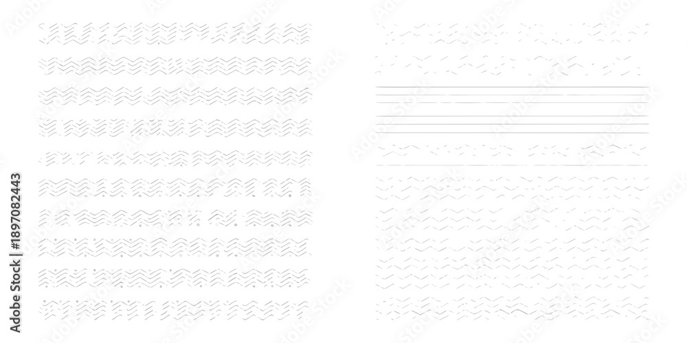 Fototapeta premium Practice handwriting sheet with various patterned lines and blank spaces