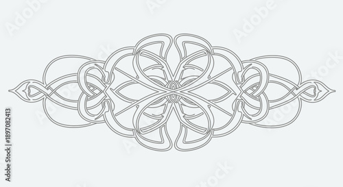 Abstract continuous loop line illustration representing interconnected motion, endless flow, and modern geometric harmony. This minimalist artwork features smooth overlapping curves forming a circular