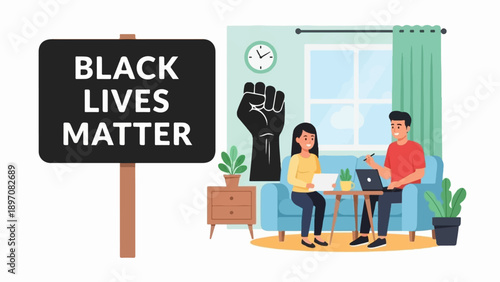 Diverse individuals collaborate and advocate for equality, showing solidarity