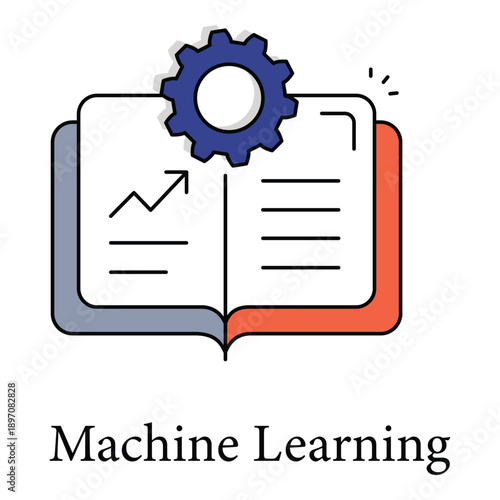 Machine Learning Icon For Artificial Intelligence And Data Prediction Systems