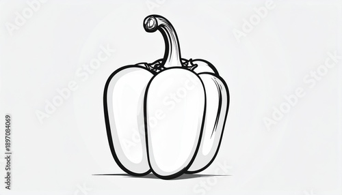 Bell Pepper Illustration - A Simple and Clean Vegetable Drawing.