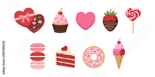 Collection of Sweet Valentine's Day Treats and Desserts