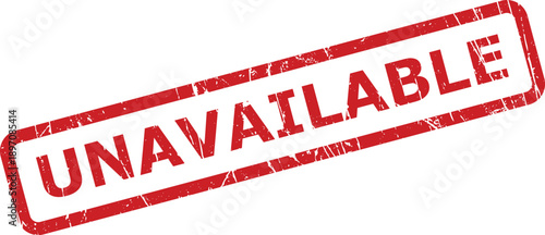 A distinctive red rectangular rubber stamp mark with the word UNAVAILABLE is shown on a clear white background