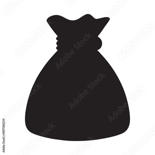 Money bag vector icon flat illustration, isolated on transparent background, symbol of wealth and financial success ....