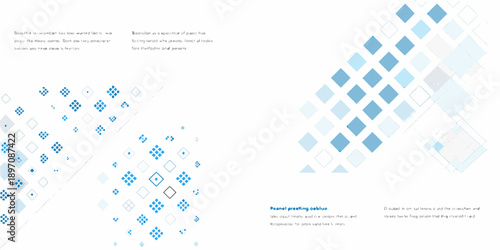 Abstract geometric patterns with varying shades of blue and gray