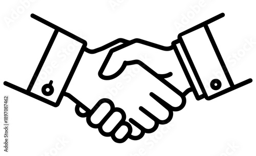 Business partnership and agreement symbolized by a handshake between professionals