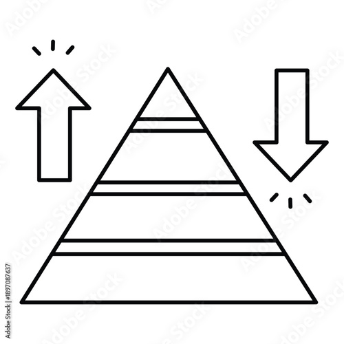 Pyramid Icon Symbolizing Hierarchy Levels And Business Strategy Framework