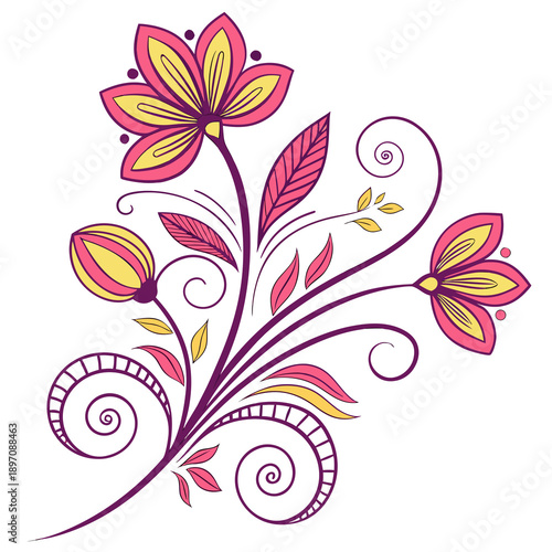 abstract floral background with flowers