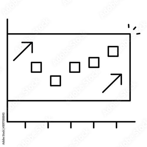 Scatter Plot Icon Symbolizing Statistical Correlation And Data Trend Analysis