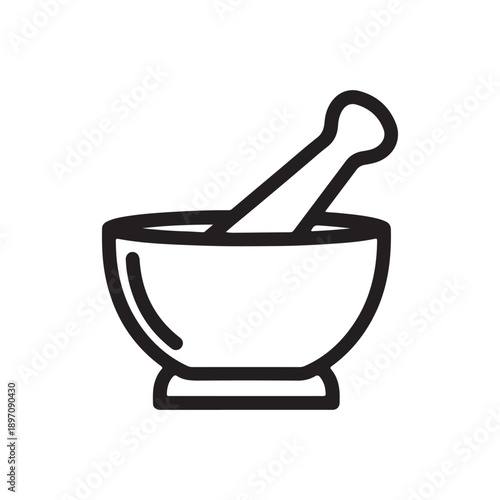 mortar and pestle icon vector