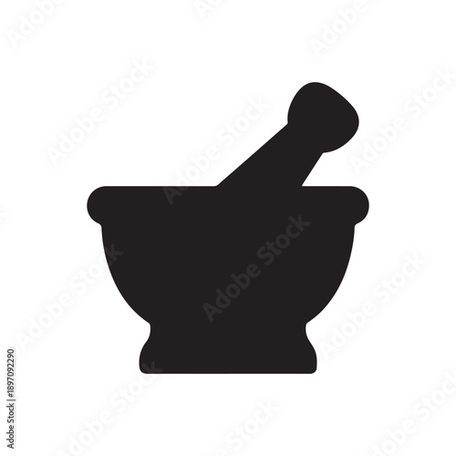 mortar and pestle icon vector on white back ground
