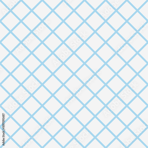 Seamless sky-blue diagonal grid vector on an off-white background. Simple geometric design suitable for wallpaper, pattern design, wrapping paper, and digital projects.