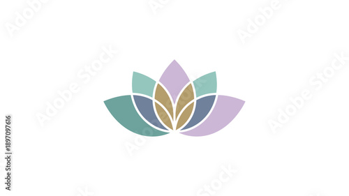 abstract lotus flower design with layered petals a clean and modern silhouette