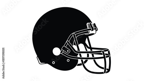 a black and white silhouette of an american football helmet design
