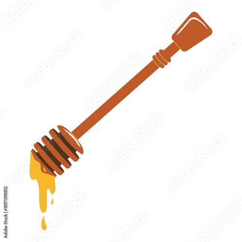 Honey dipper with dripping honey