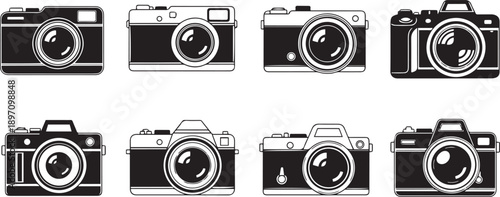 Black and white camera digital vintage retro