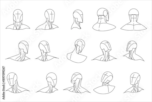 The simplified neck form in several angles