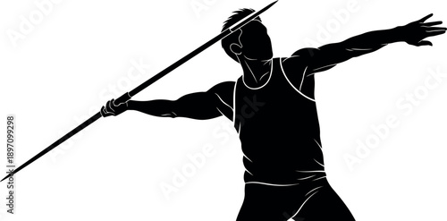 Athlete in motion a silhouette of strength and focus