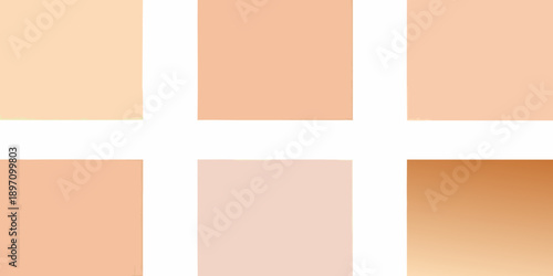 A collection of six square color swatches in varying shades of brown