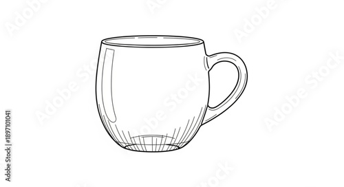 Simple line drawing of a ceramic coffee mug.